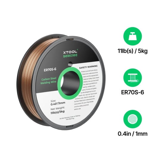 xTool 1 mm ER70S-6 Kohlenstoffstahl-Schweißdraht 5 kg Spule