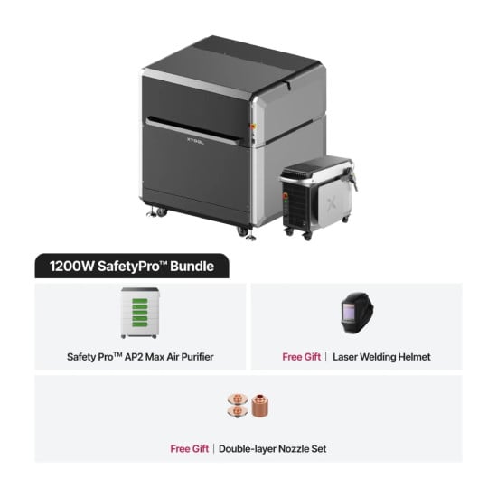 xTool MetalFab Laser Welder and CNC Cutter 1200W Safety Pro Bundle