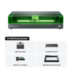 xTool S1 20W Dark Rotary Bundle - Enclosed Diode Laser Engraver & Cutter
