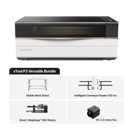 xTool P3 80W - Лазерний Гравер і Різак CO2 | Versatile Bundle