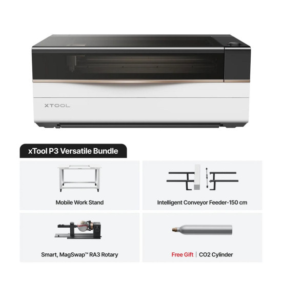 xTool P3 80W - Laser Engraver and CO2 Cutter | Versatile Bundle