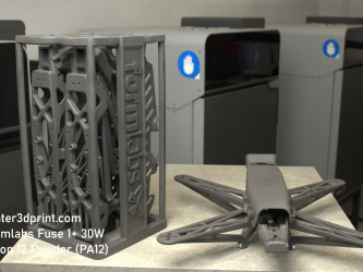 3D-друкований дрон SLS та збірка об'єму друку, Formlabs Fuse 1+ 30 Вт, порошок Nylon 12