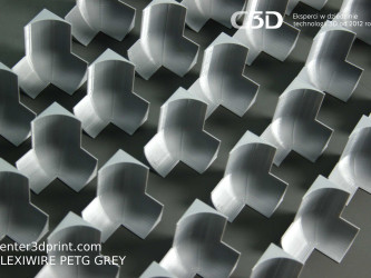 FDM 3D printing of parts from Plexiwire PETG Grey filament