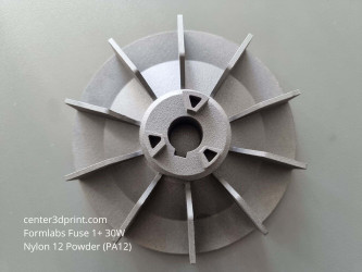 SLS 3D printing of an impeller / fan wheel from Nylon 12, Formlabs Fuse 1+