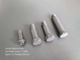 SLS 3D printing of threaded bolts and screws from Nylon 12, Formlabs Fuse 1+