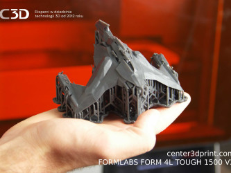 SLA 3D printing of a collectible figurine from Tough 1500 V2 resin, Formlabs Form 4L