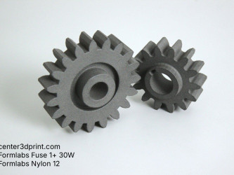 SLS 3D printing of gear wheels for transmission from Nylon 12, Formlabs Fuse 1+