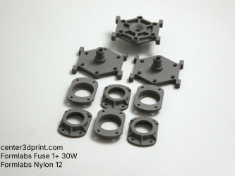 SLS 3D printing of mounting flanges and bases from Nylon 12, Formlabs Fuse 1+