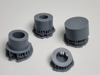 SLA 3D printing of cylindrical enclosures and caps from Tough 2000 resin, Formlabs Form 4L