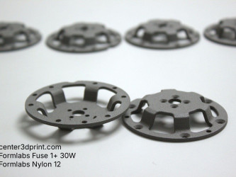 SLS 3D printing of round ventilation grilles from Nylon 12, Formlabs Fuse 1+