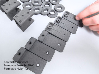 SLS 3D printing of mounting plates from Nylon 12, Formlabs Fuse 1+