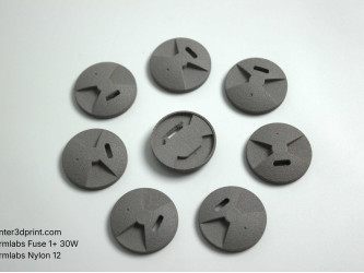 SLS 3D printing of industrial caps from Nylon 12, Formlabs Fuse 1+ 30W