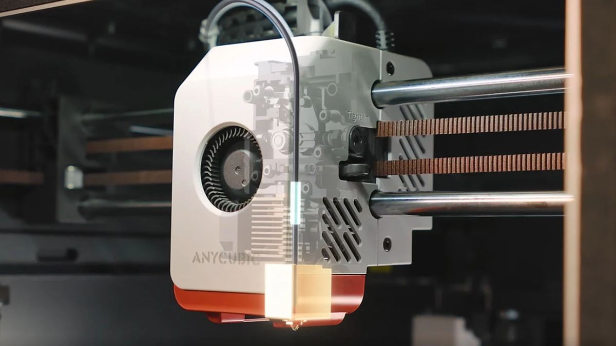 Anycubic Kobra S1 Combo color 3D printer, photo of the head on axes