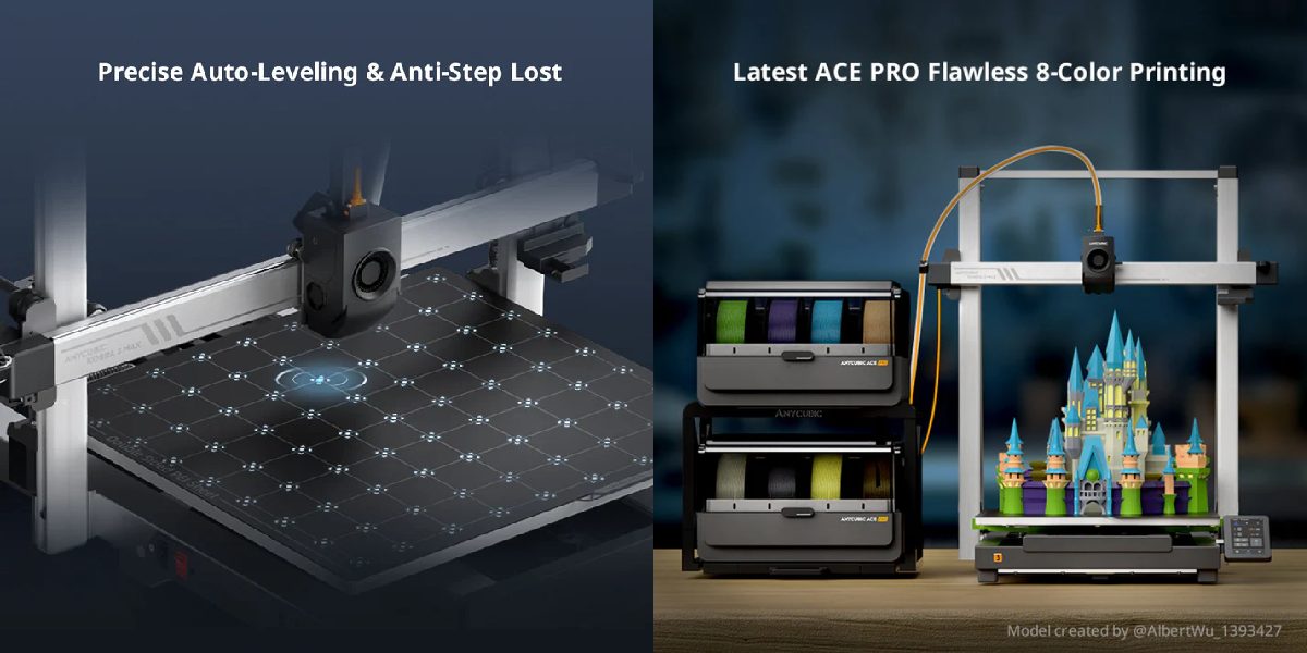 Wynik wielokolorowego druku 3D na Kobra 3 Max