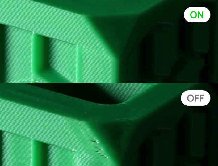 3D-принтер, який використовує сервомотор та високороздільні вихрові датчики для точного контролю екструзії, що забезпечує ідеальну якість друку.