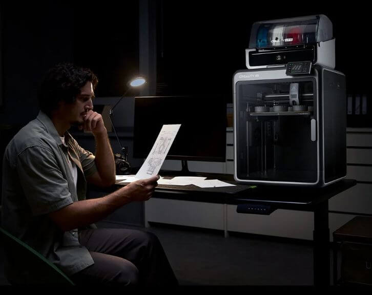 Ілюстрація тихої роботи принтера порівняно з набором тексту на ноутбуці.