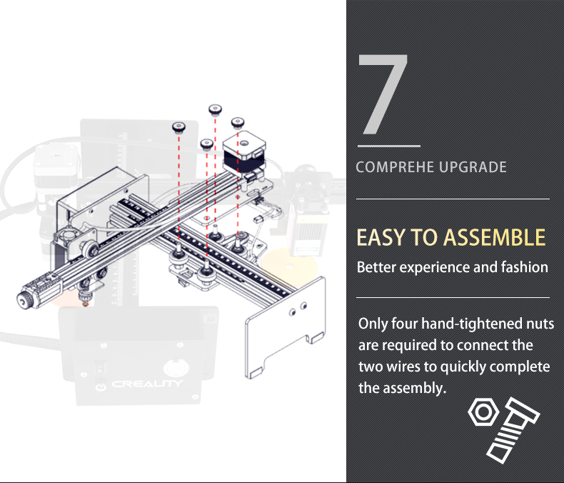 Creality CV-01 einfache Montage mit nur vier Schrauben