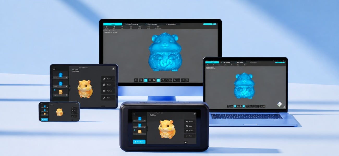 CrealityScan для роботи з 3D-моделями Creality Pika на різних пристроях