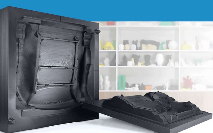 CreatBot D1000 Pro HS producing large-sized, high-strength prototypes and automotive seat molds with engineering materials for industrial success.