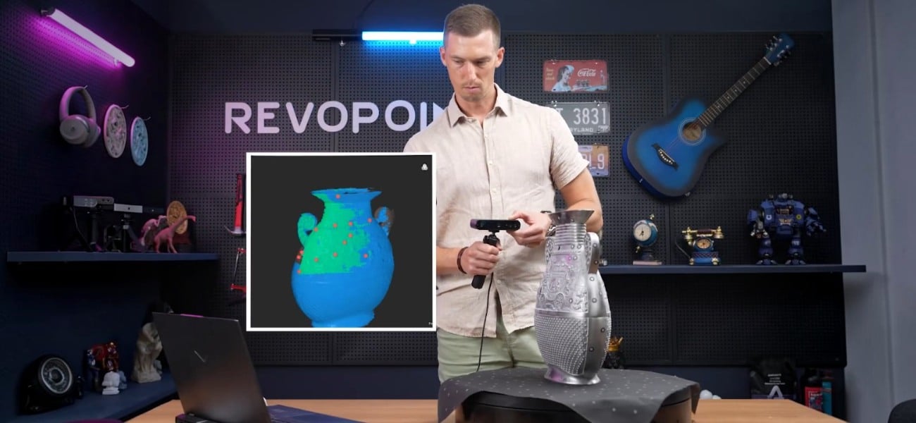 Ручное 3D-сканирование объекта Revopoint INSPIRE 2