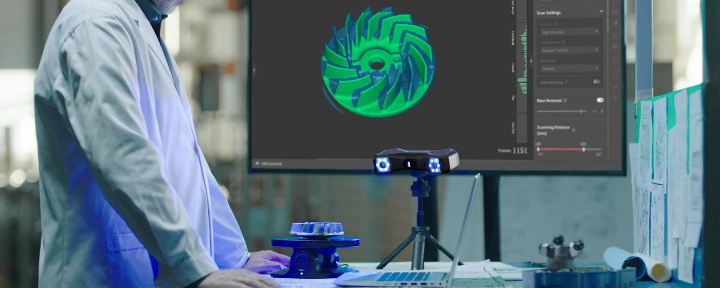 Tisch-3D-Scannen mit Revopoint MetroX Pro und Drehtisch