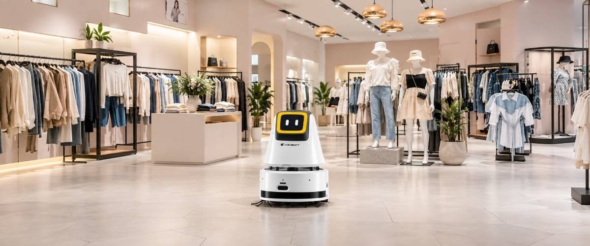 AgiBot C2P cleaning robot in a store