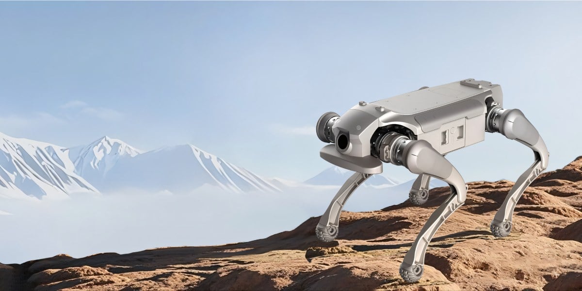 Roboterhund AgiBot D1 Ultra-W auf schwierigem Gelände