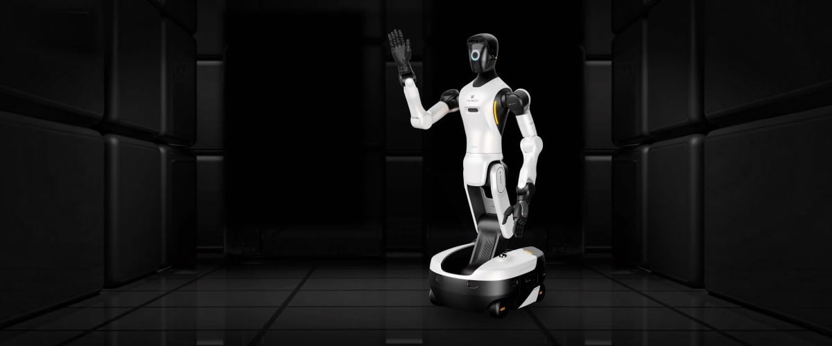 Humanoider Roboter AgiBot G2 auf mobiler Plattform