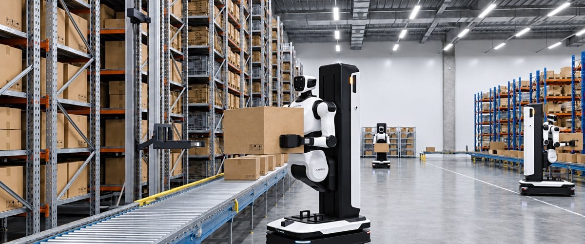 AgiBot G2 Max zum Bewegen von Lasten in einem Lager