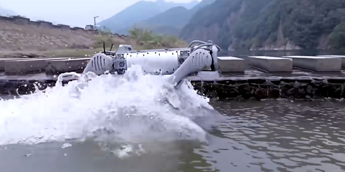 Робот на 4-х ногах Unitree B2 W Lidar у воді