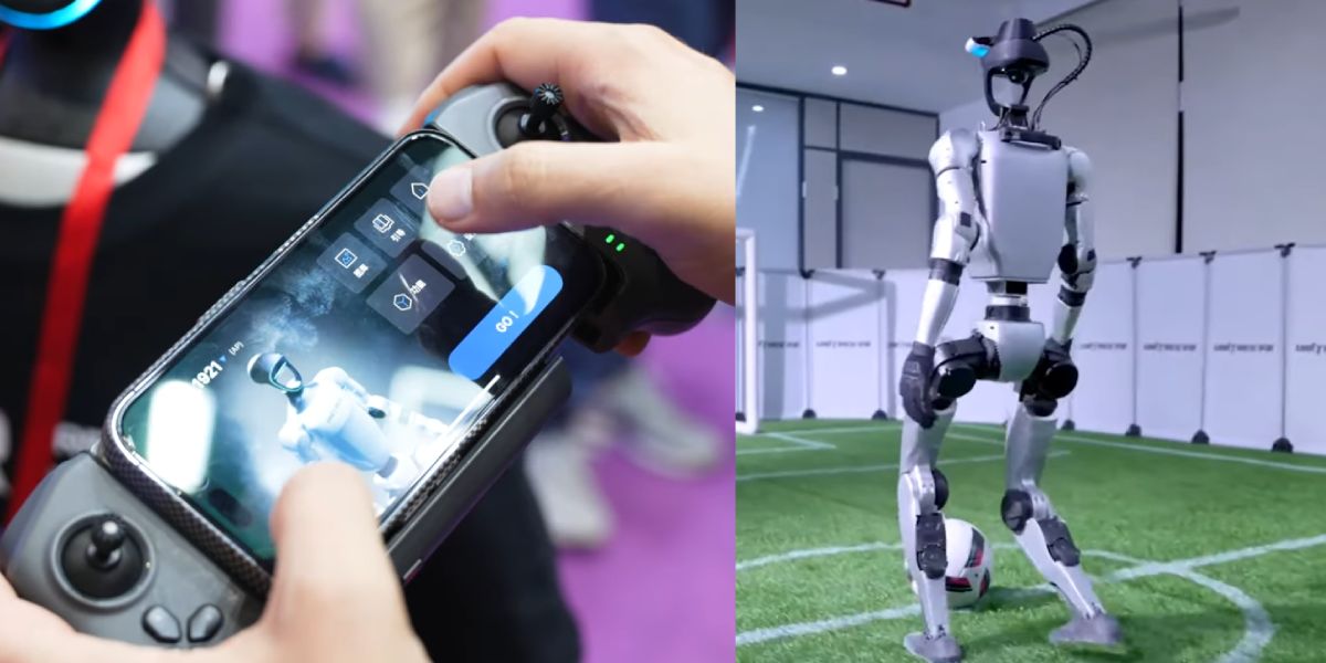 Робот Flagship A-U3 грає у футбол