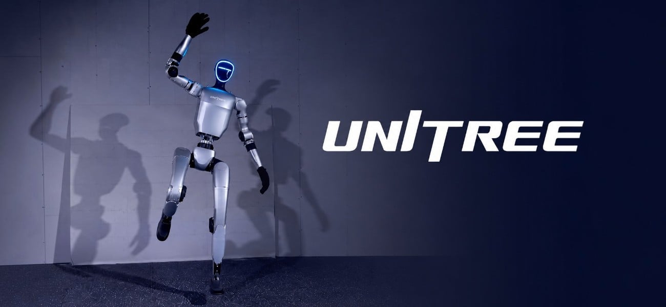 Unitree G1 Edu Pro in dynamischer Pose zeigt hohe Beweglichkeit und Balance