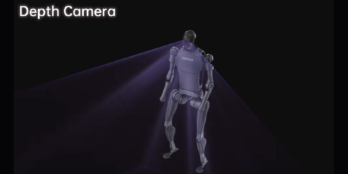 System czujników i LiDAR na głowie robota Unitree H1-2