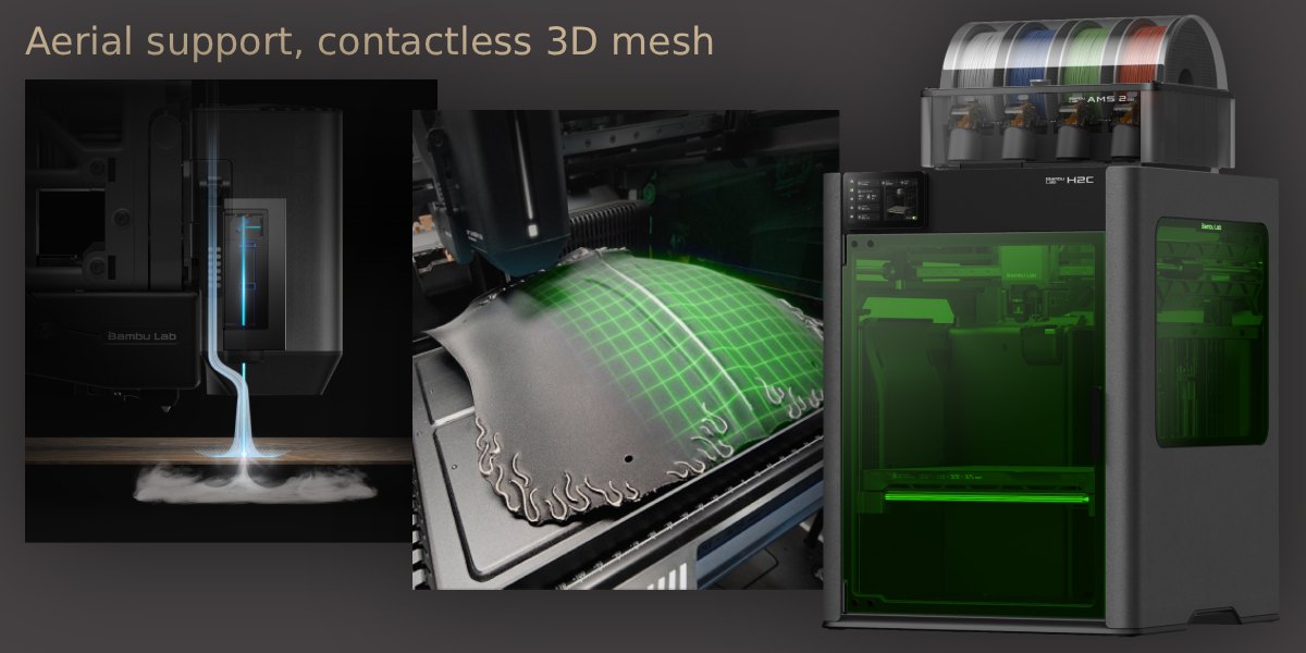 Bambu Lab H2C Laser Full Combo 40W: пристрій для 3Д друку та гравіювання