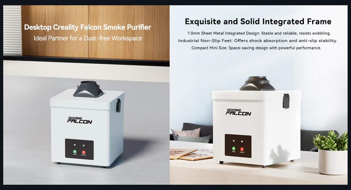 Creality Falcon для лазерних граверів: ефективний прилад для очищення повітря