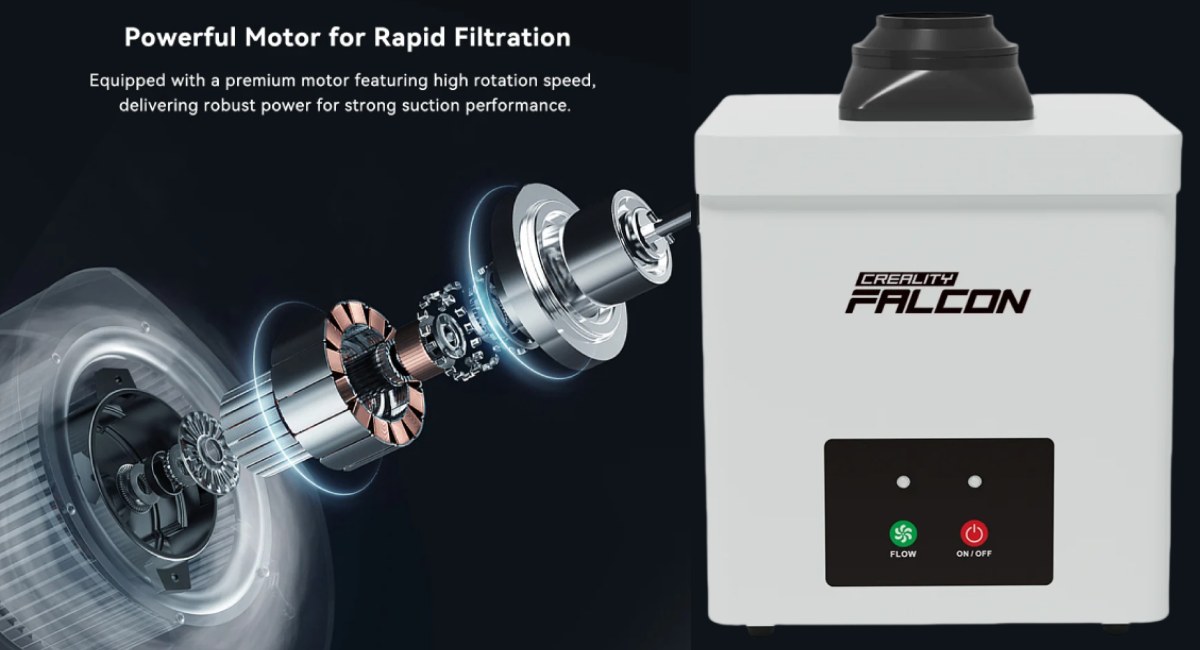 Димоочисник настільний Creality Falcon для лазерних граверів, фото мотора