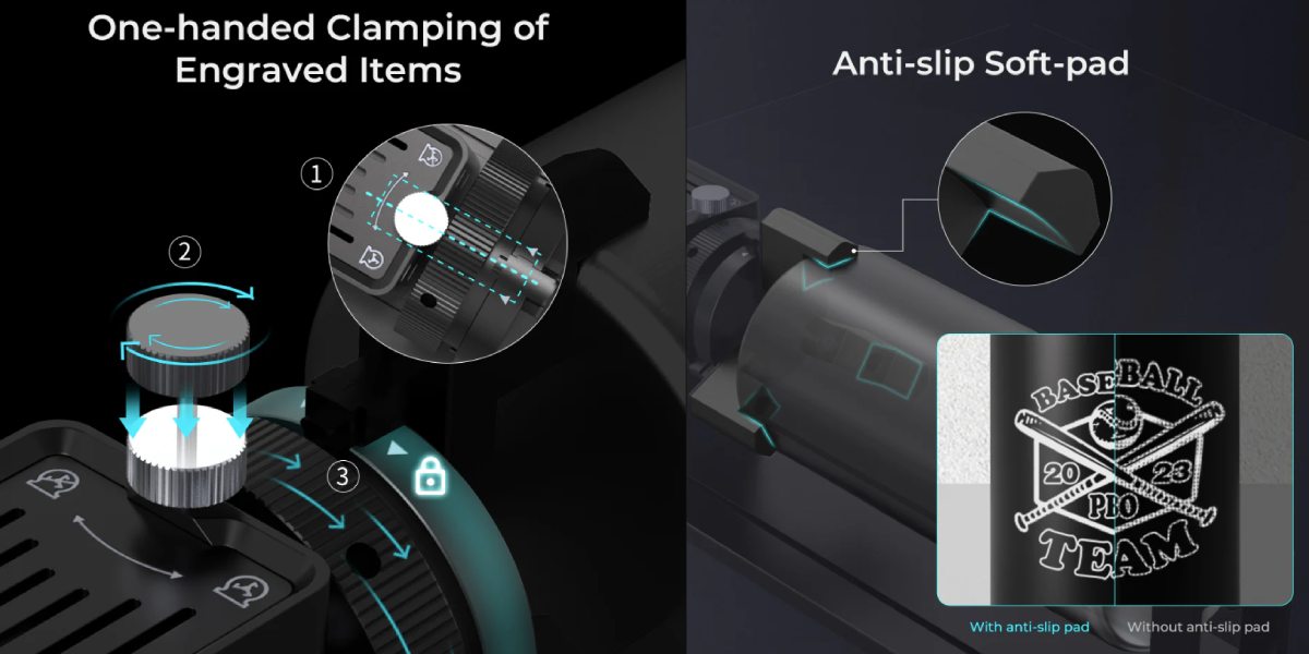 Можливість підключення однією рукою, протиковзкі накладки