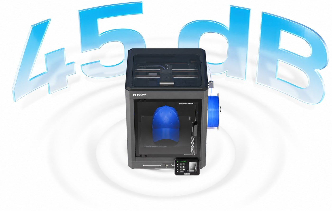 3D-принтер Elegoo Centauri Carbon 2 із рівнем шуму до 45 дБ під час роботи.