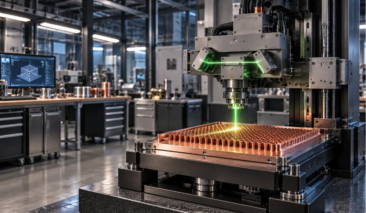 Copper heat exchangers and liquid cooling components with complex internal channels