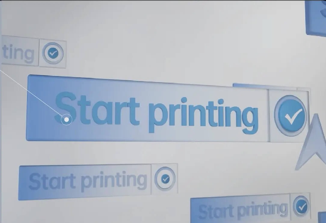 Інтерфейс DeskFab X1, що демонструє просту функцію друку в один клік.