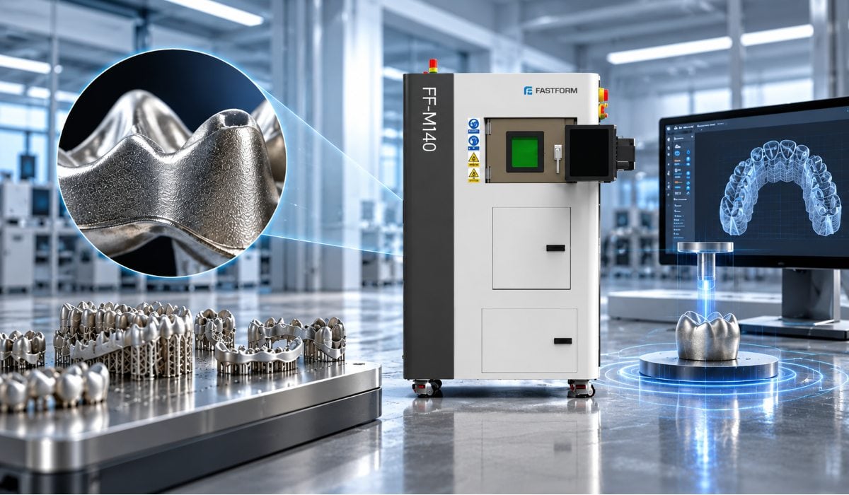 Zahnärztlicher 3D-Drucker FastForm FF-M140C H für den Druck von Metallzahnkronen