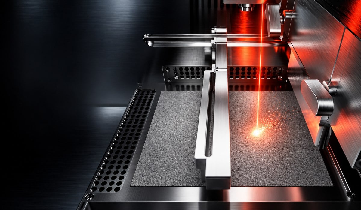 Laserschmelzprozess von Metallpulver im 3D-Drucker FastForm FF-M800