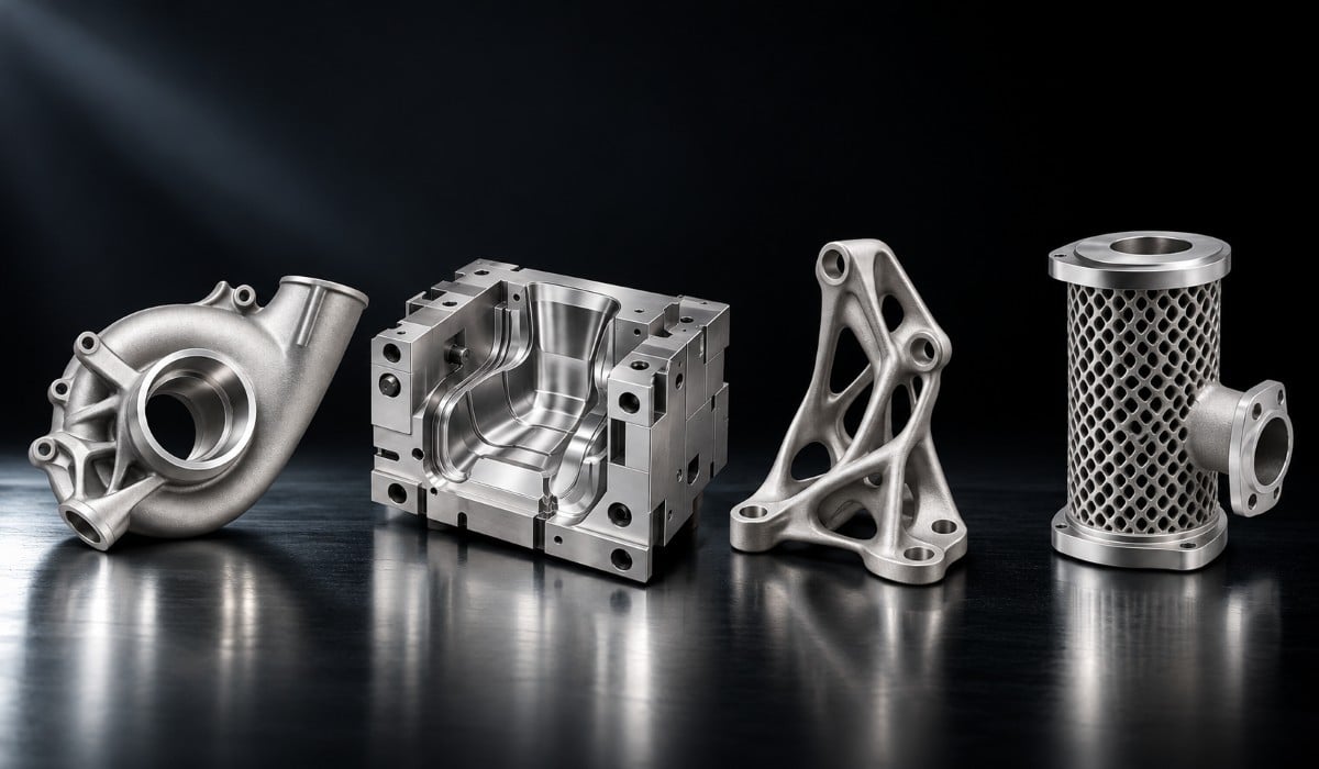 Industrielle Metallteile mit komplexer Geometrie für SLM-Druck