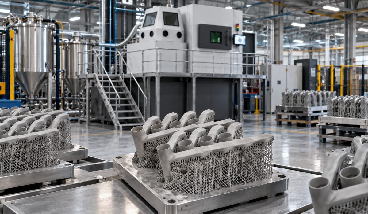 Serienmäßiges SLM-Drucken von Metallteilen auf industriellem 3D-Drucker FastForm FF-M800 500W×8