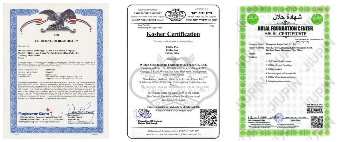 Безпечні чорнила для їжі