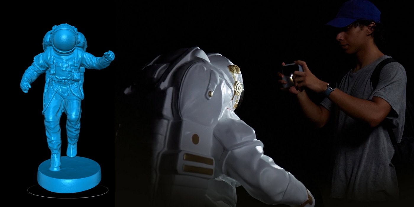 3D-сканер Einstar Vega сканує в темноті