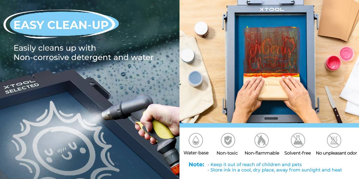 Набір кольорових чорнил xTool Basic: якісний, безпечний матеріал для трафаретного друку