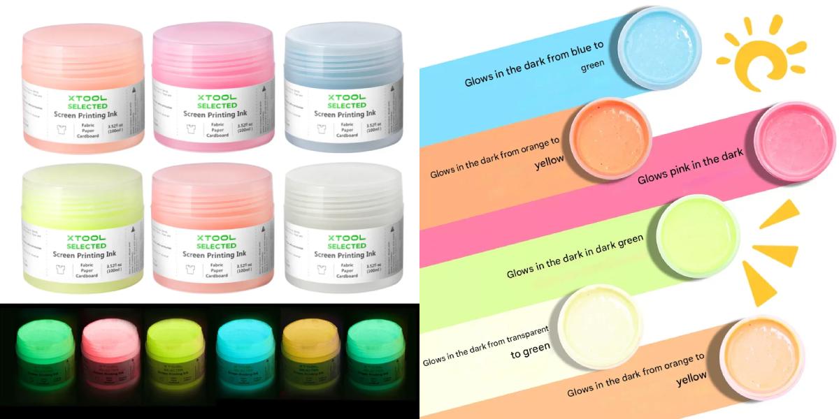 Яскраві кольори вдень та вночі з Набором фарб xTool, що світяться в темряві 