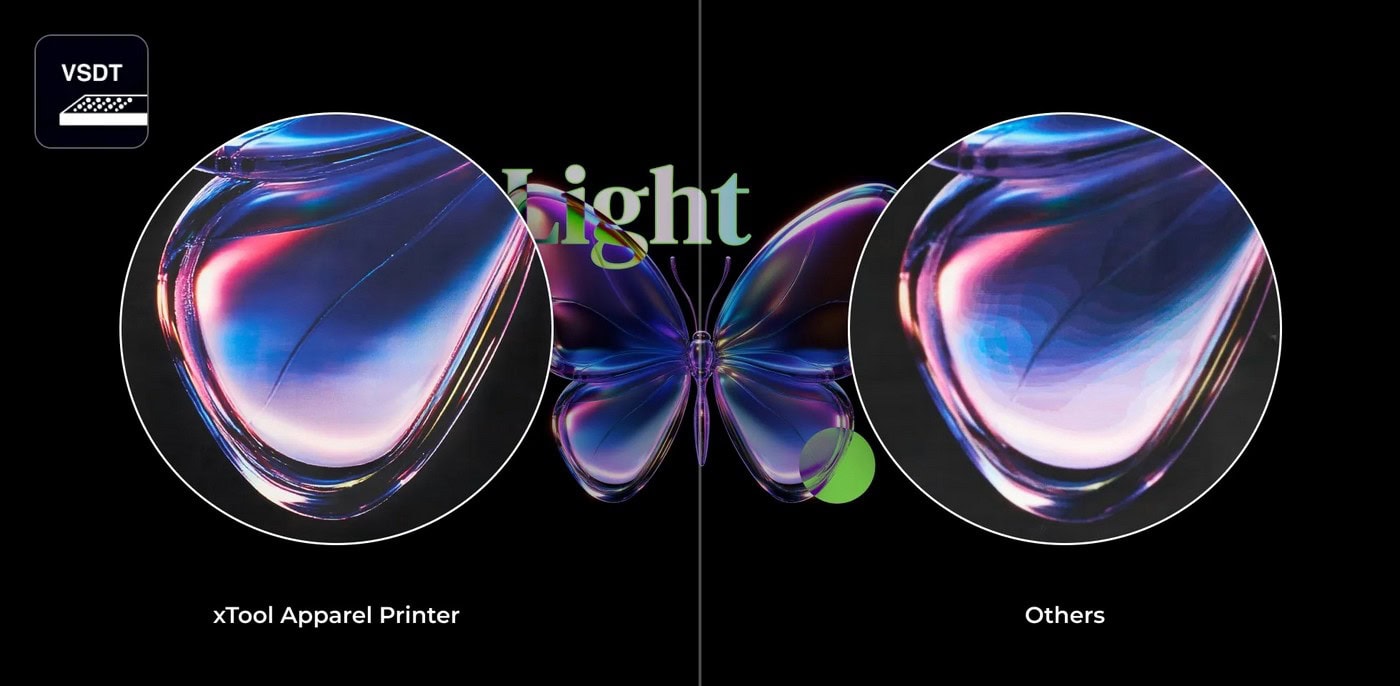 Друк на тканинах xTool - Плавне нашарування кольорів