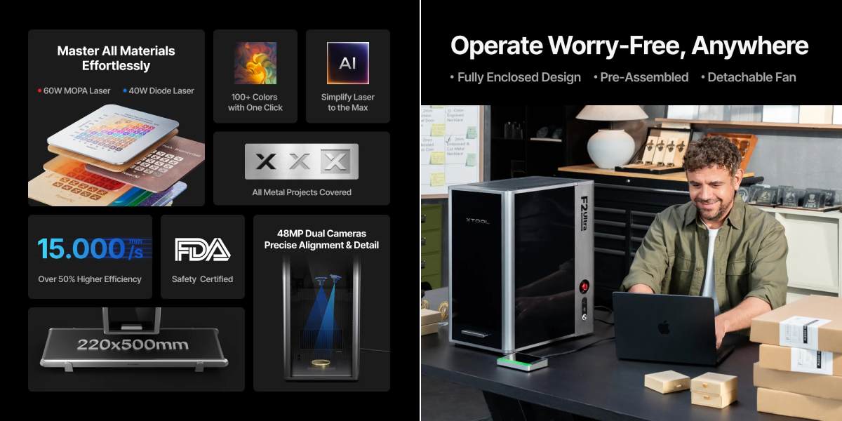 Гравер xTool F2 Ultra (single) Deluxe Bundle з аксуссуарами для бізнесуа